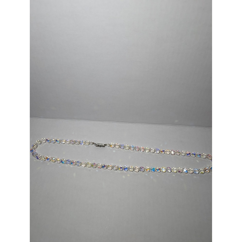 Vintage Aurora Borealis Crystal Bead Necklace Women OS Iridescent Excellent